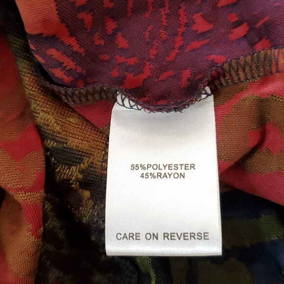 Kamana Abstract Colorful Tie Dye Mesh Top Shirt Blouse S V Neck Artsy Boho - Picture 6 of 7